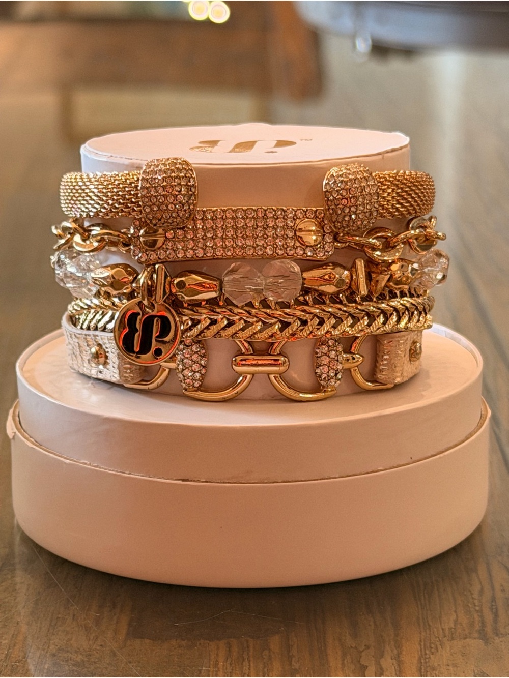 Bomb Party Bracelets! New! Personally Curated Stack - Gold Pave Stack